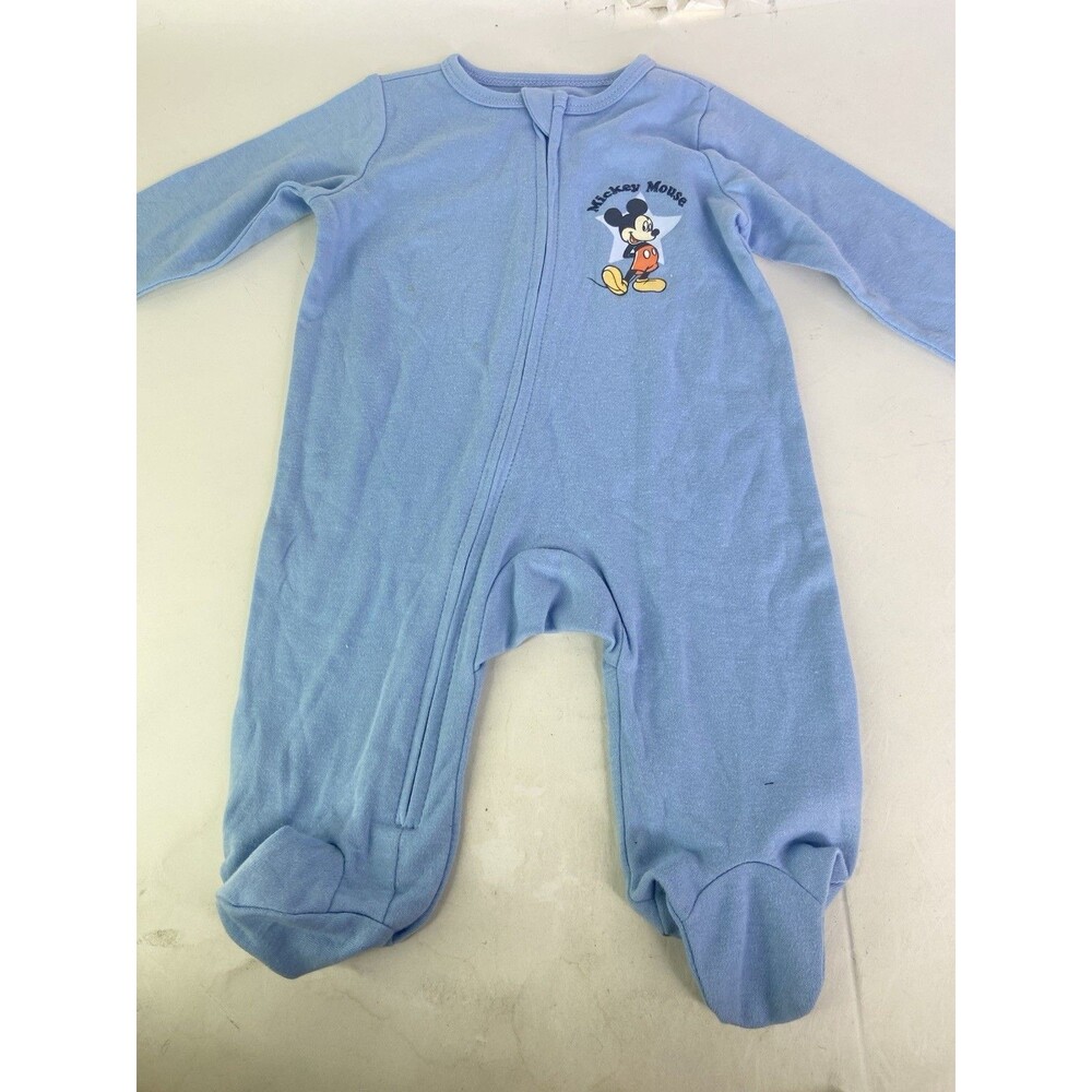 Disney Baby Mickey Mouse Footed One Piece Sleeper Zip Bodysuit Romper 0-3 Months